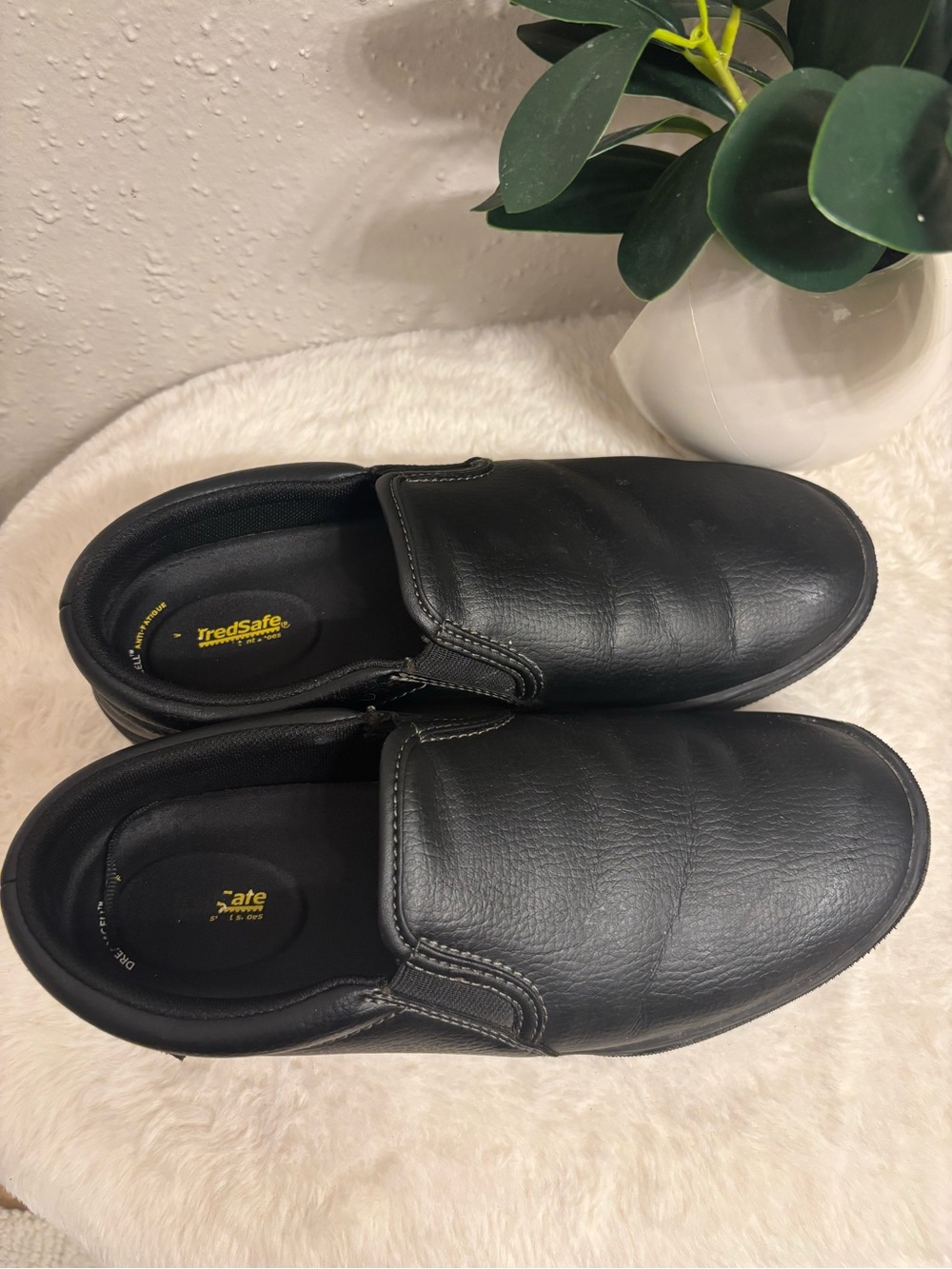 TredSafe Men's Black Slip-On Work Loafers